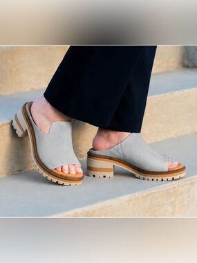 Salvia Harper Full Grain Sheep Leather Slide Sandals Nuvola Grey 7.5